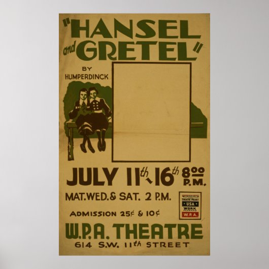 Hansel Gretel WPA Theater Poster (Voorkant)