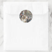 Hansel & Grethel ontmoeten de heks Ronde Sticker (Tas)