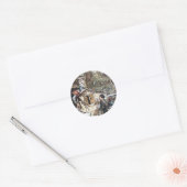 Hansel & Grethel ontmoeten de heks Ronde Sticker (Envelop)
