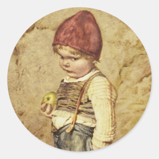 Hansel met Golden Apple Ronde Sticker (Voorkant)