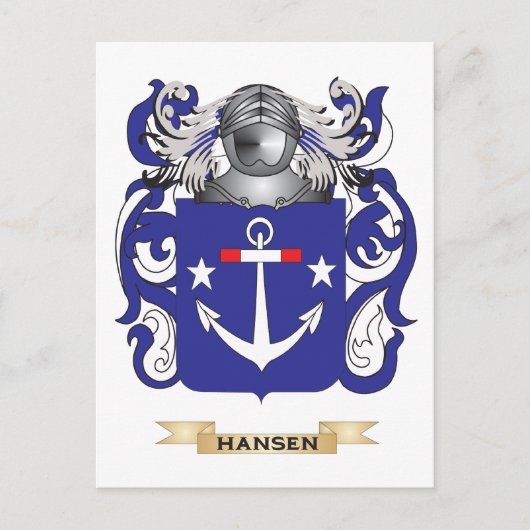 Hansen-(Denemarken) Wapen (familiewapen) Briefkaart (Voorkant)