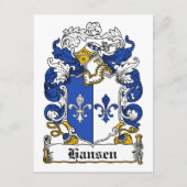 Hansen Family Crest Briefkaart (Voorkant)
