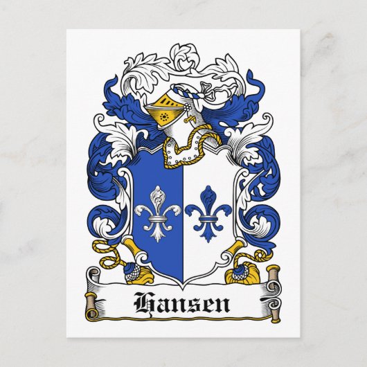 Hansen Family Crest Briefkaart (Voorkant)