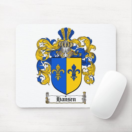 HANSEN FAMILY CREST - HANSEN COAT OF ARMS MUISMAT (Met muis)