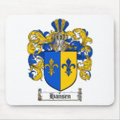 HANSEN FAMILY CREST - HANSEN COAT OF ARMS MUISMAT (Voorkant)