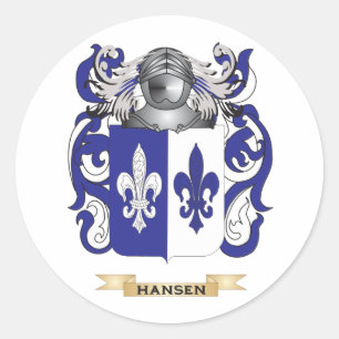 Hansen-(Zweden) Wapenmunt (gezinscrest) Ronde Sticker