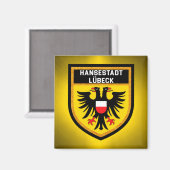Hansestadt Lübeck Flag Magneet (Voorkant / Achterkant)