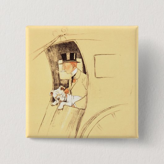 Hansom Cab Vierkante Button 5,1 Cm (Voorkant)