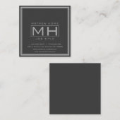 Hansom Grijs & Donkergrijs Professioneel Vierkante Visitekaartje (Voorkant / Achterkant)