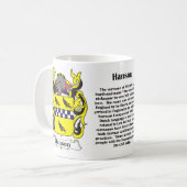 Hanson Family Crest over een mok (Voorkant links)