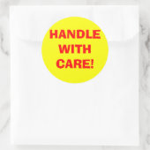 Hanteren met zorgverleners ronde sticker (Tas)