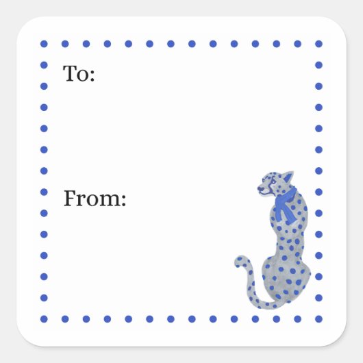 Hanukah Cheetah Gift Sticker (Voorkant)