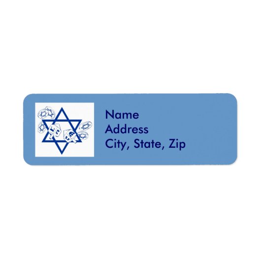 Hanukah Gelt en Dreidels Etiket (Voorkant)