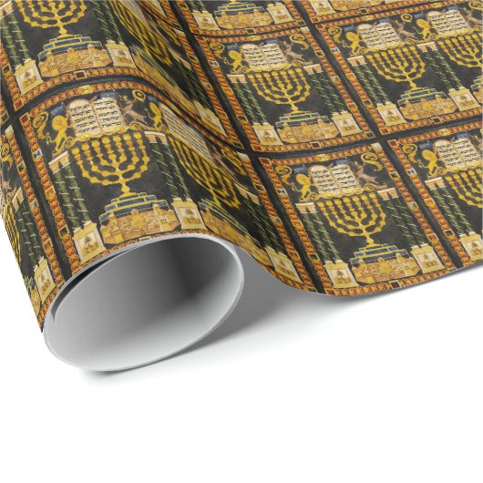 Hanukah Menorah Cadeaupapier (Rol Hoek)