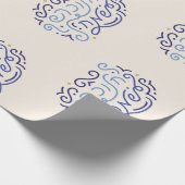 Hanukah Sameach Holiday Hebreeuws Wrapping Paper Cadeaupapier (Hoek)
