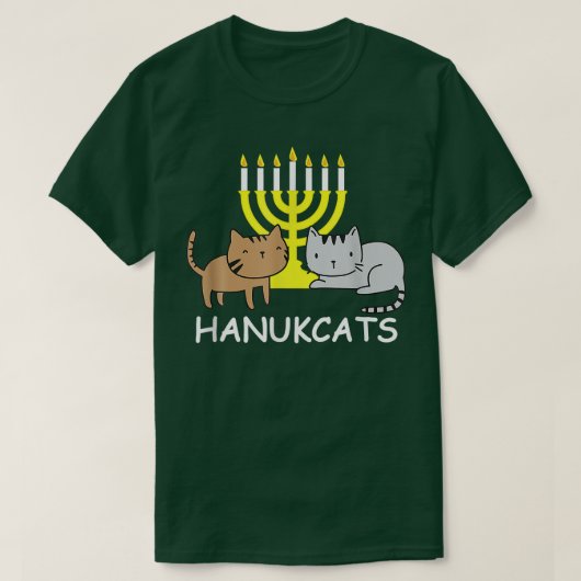 Hanukcats Funny Hanukkah Gift Cute Kawaii Cat  T-shirt (Design voorkant)