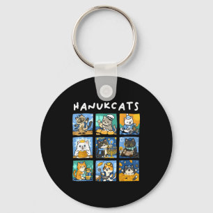 Hanukcats Hanukkah Katten Menorah Joods Chanukah G Sleutelhanger