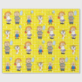 "Hanukhah Kinder & Zeevie"-pakpapier Cadeaupapier (Vlak)