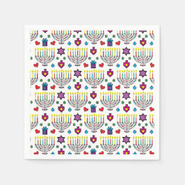 Hanukiah Hanukkah Menorah Party Time Servet