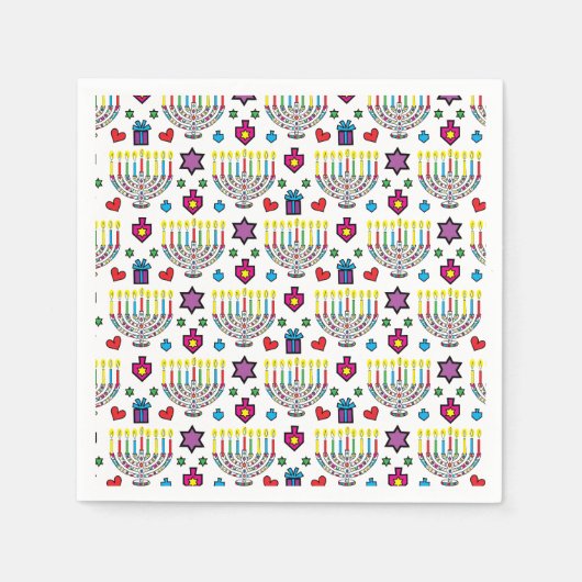 Hanukiah Hanukkah Menorah Party Time Servet (Voorkant)