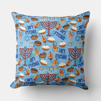Hanukiahs, Menorahs en het Patroon van kaarsen Kussen