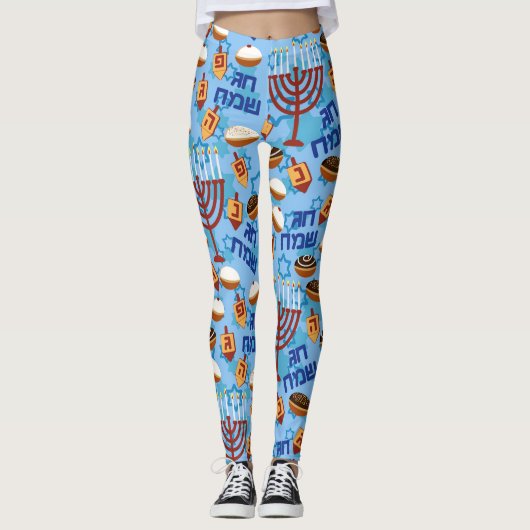 Hanukiahs, Menorahs en het Patroon van kaarsen Leggings (Voorkant)