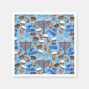 Hanukiahs, Menorahs en het Patroon van kaarsen Servetten
