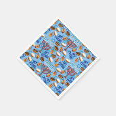 Hanukiahs, Menorahs en het Patroon van kaarsen Servetten (Hoek)