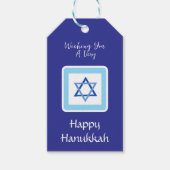 HANUKKA-boodschap Blauw Cadeaulabel (Voorkant)