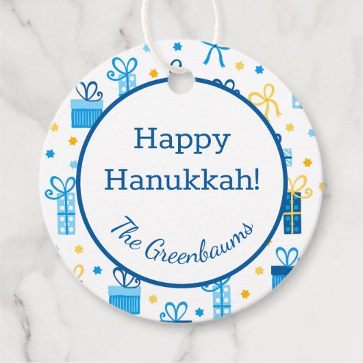 Hanukka Cadeau Gift Tag Bedankjes Labels (Voorkant)