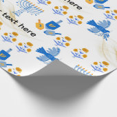 Hanukka-cadeauverpakkings papier – Menora, Duif, D (Hoek)