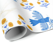 Hanukka-cadeauverpakkings papier – Menora, Duif, D (Rol Hoek)