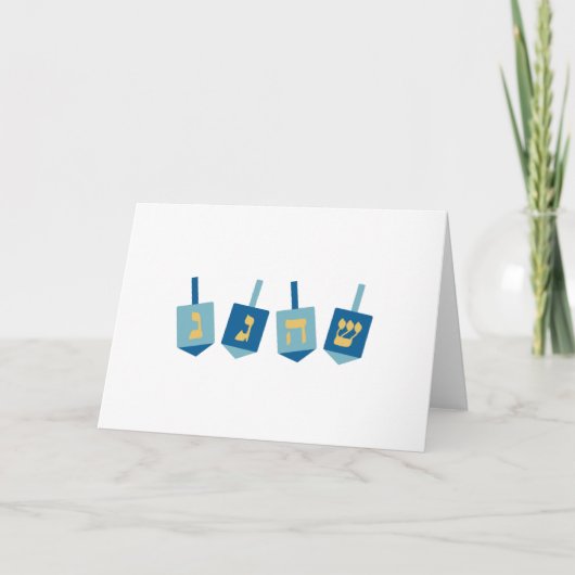 Hanukka Draaiende Top Kaart (Voorkant)