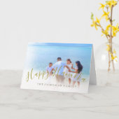 Hanukka Familie Foto Goud Kaart (Gele Bloem)