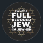 Hanukka Geen Volbloed Jood Joods Chanukka Ronde Sticker<br><div class="desc">Hanukka Geen Volbloed Jood Joods Chanukka</div>