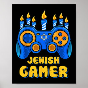 Hanukka Joods Gamecontroller Gamer Chanuk Poster