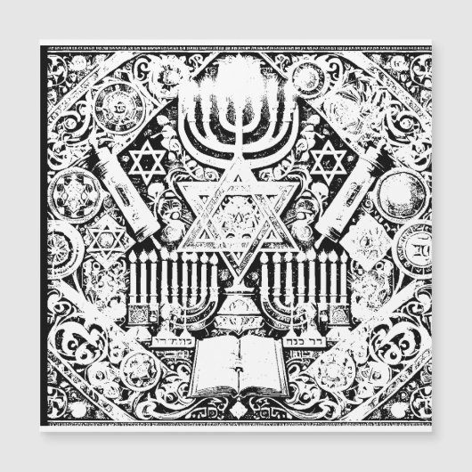 Hanukka Joodse Menora Hebreeuws (Voorkant)