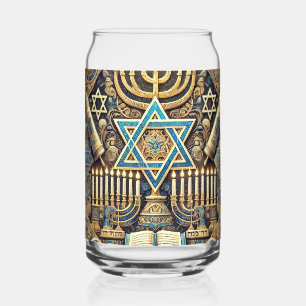Hanukka Joodse Menora Hebreeuws Blikvorm Glas