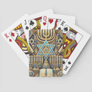 Hanukka Joodse Menora Hebreeuws Pokerkaarten