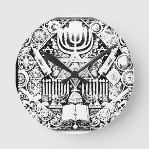 Hanukka Joodse Menora Hebreeuws Ronde Klok