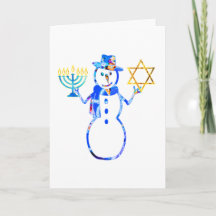 Hanukka Joodse schattige sneeuwman Menora Ster van