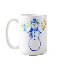 Hanukka Joodse schattige sneeuwman Menora Ster van