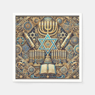 Hanukka Joodse servetten Menora