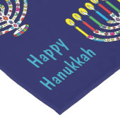 Hanukka Kleurrijke Menora's Lange Tafelloper (Hoek)