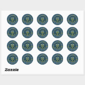 Hanukka Menora Davidster Krans Ronde Sticker (Vel)