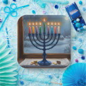 Hanukka Menora Feest Papieren Bord (Feest)