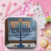 Hanukka Menora Feest Papieren Bord (Feest)