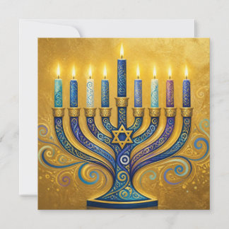 Hanukka Menora Feestdagenkaart