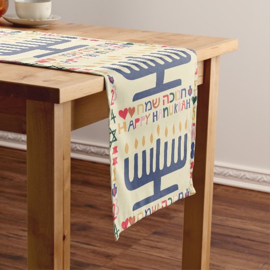 Hanukka Menora Lange Tafelloper (Voorbeeld)