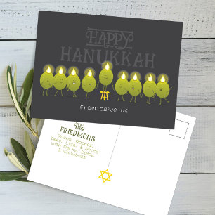 Hanukka Menora Olijven, Donkergrijze Groep Briefkaart